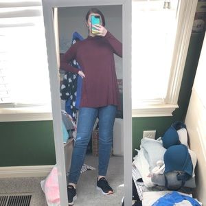 Burgundy tunic top